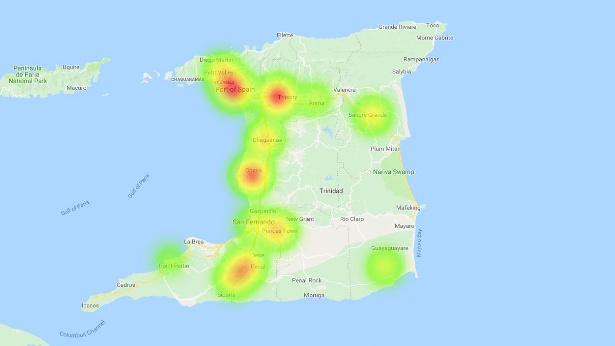 Trinidad & Tobago Diabetes Heatmap