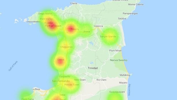 Trinidad & Tobago Diabetes Heatmap